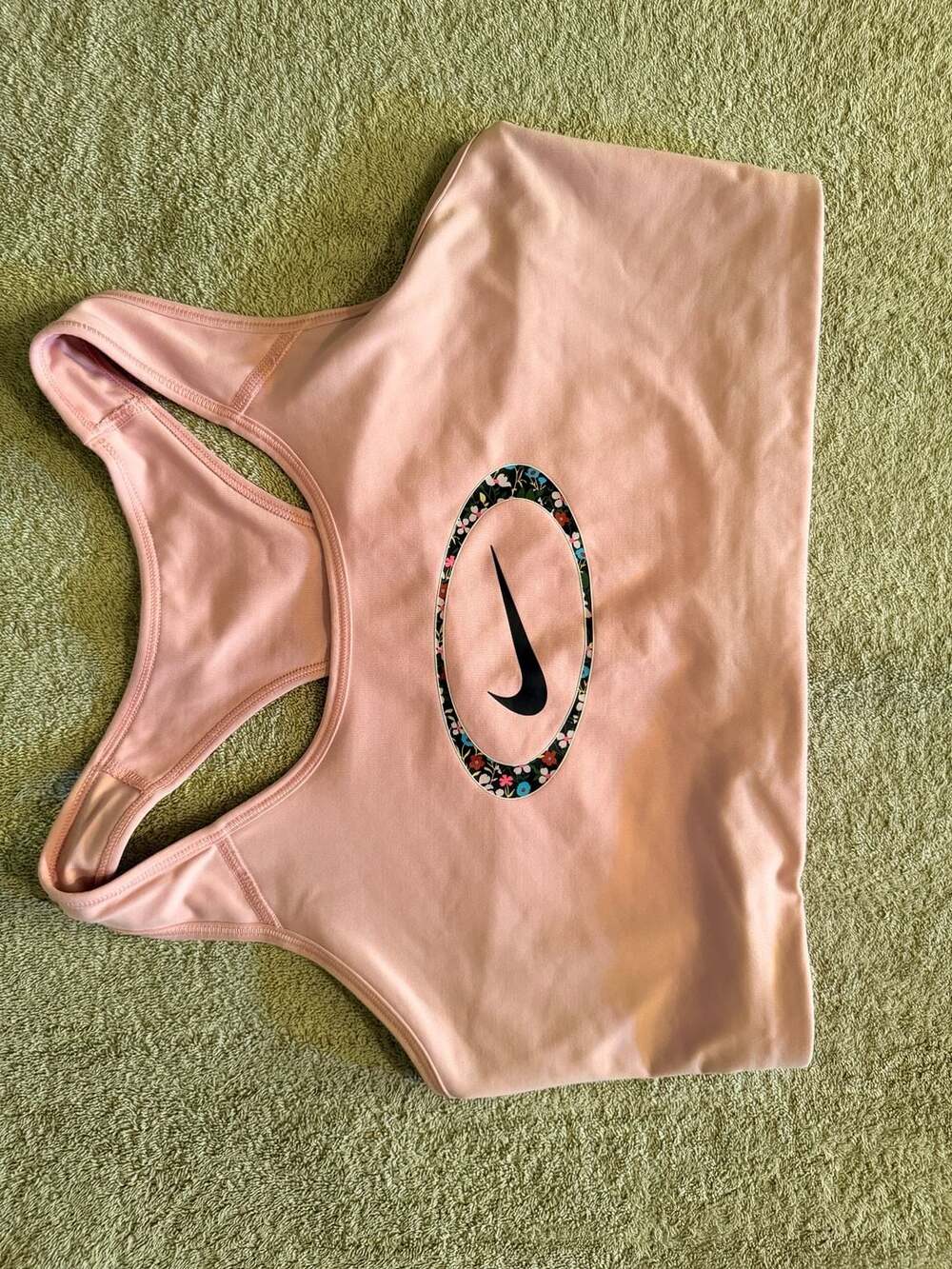 Nike Sports Bra Pink Floral Swoosh